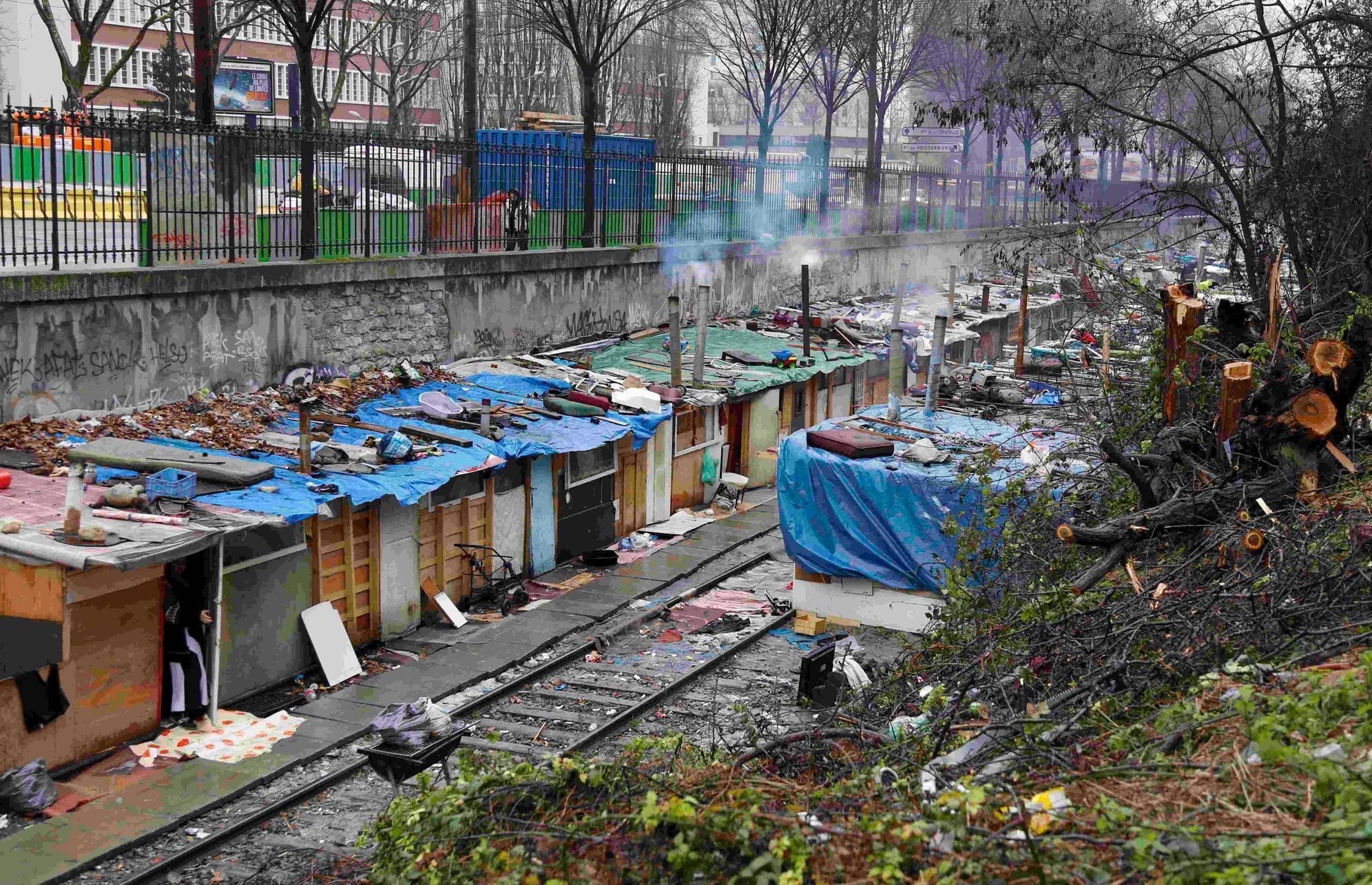 Romské tábořiště u Paříže