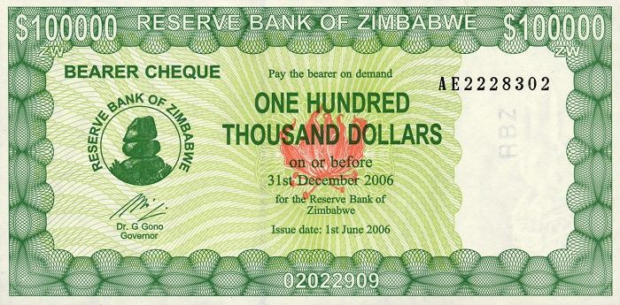 Zimbabwe, bankovky