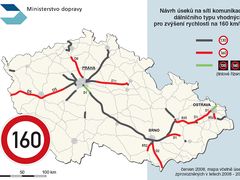 Úseky, kde by zvýšení rychlosti připadalo v úvahu, navrhlo ministerstvo dopravy už v roce 2008.