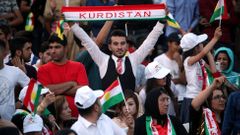 Protest za referendum o nezávislosti Kurdistánu.