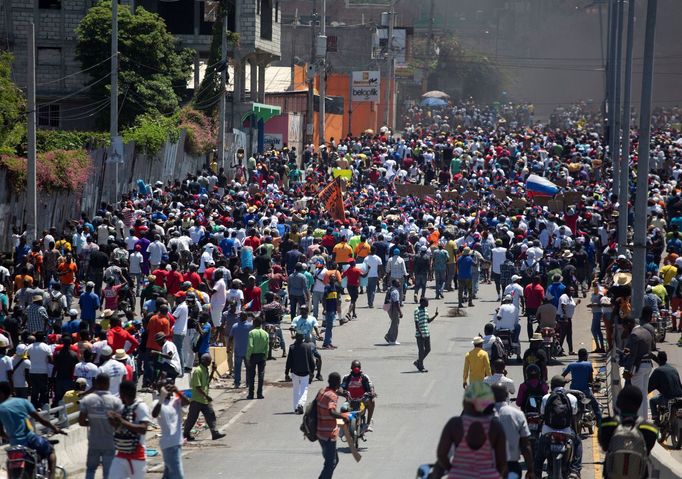 Protesty na Haiti.