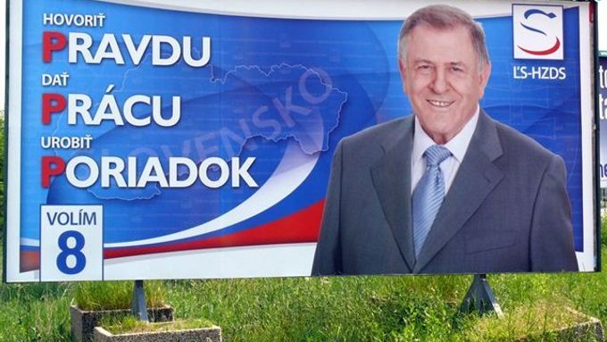 Volební billboard Vladimíra Mečiara.