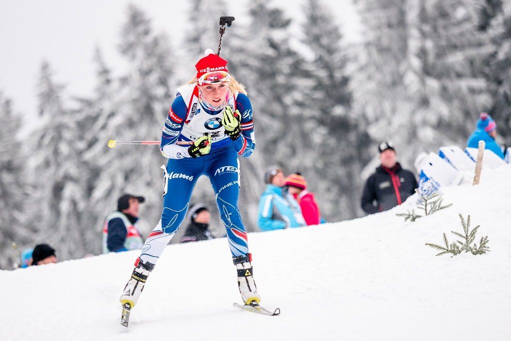 Biatlon, Oberhof, závod s hromadným startem žen (Puskarčíková)