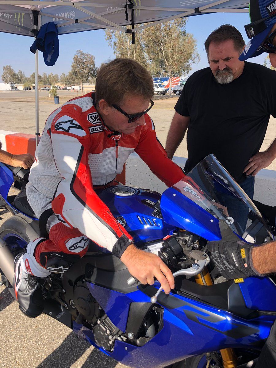Wayne Rainey na speciálně upraveném motocyklu Yamaha