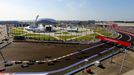 General view of the race track during the first Russian Grand Prix in Sochi October 12, 2014. REUTERS/Stringer (RUSSIA - Tags: SPORT MOTORSPORT F1)