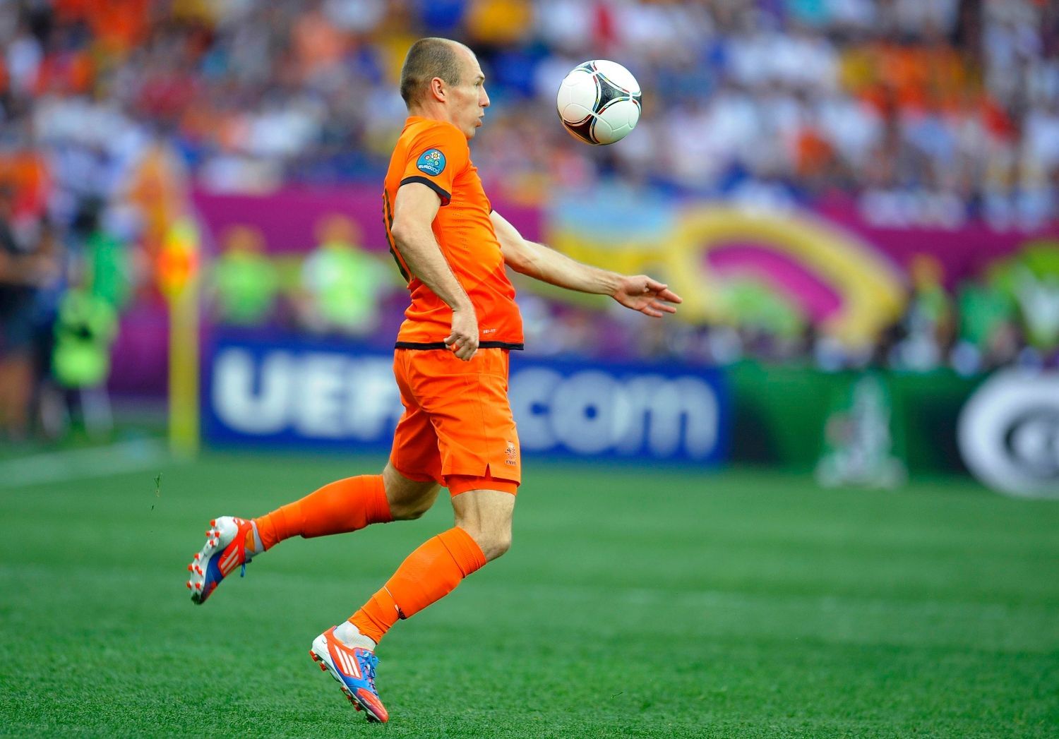 Arjen Robben v utkání Nizozemska s Dánskem v základní skupině B na Euru 2012
