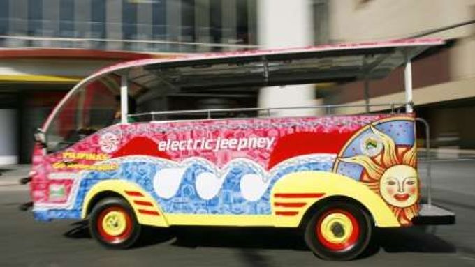 E-jeepney v manilské městské části Makati