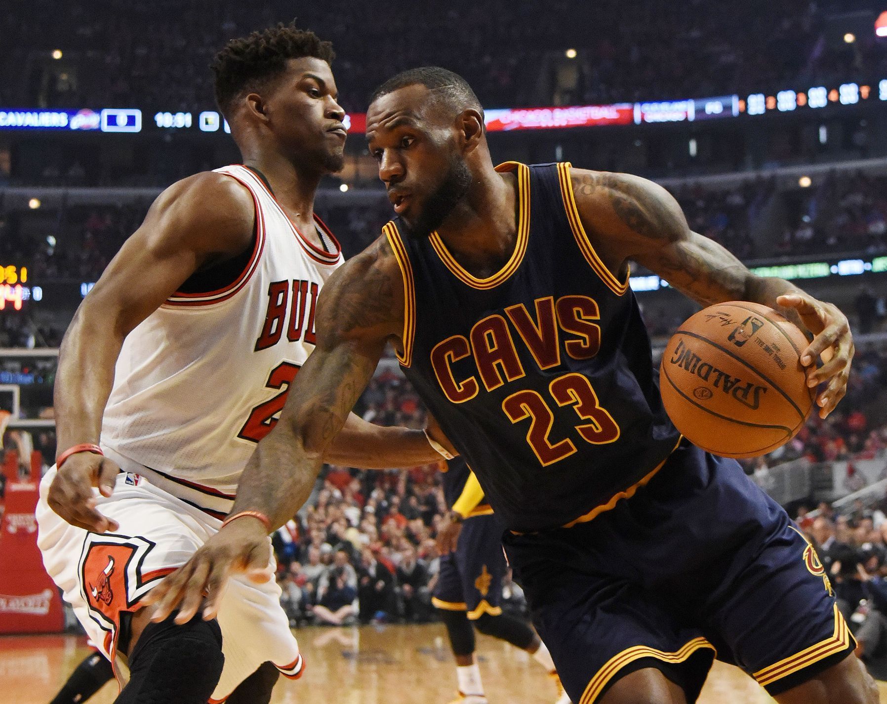 NBA: Playoffs-Cleveland Cavaliers at Chicago Bulls (James, Butler)