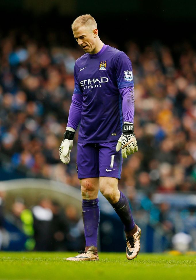 Smutný brankář Manchesteru City Joe Hart