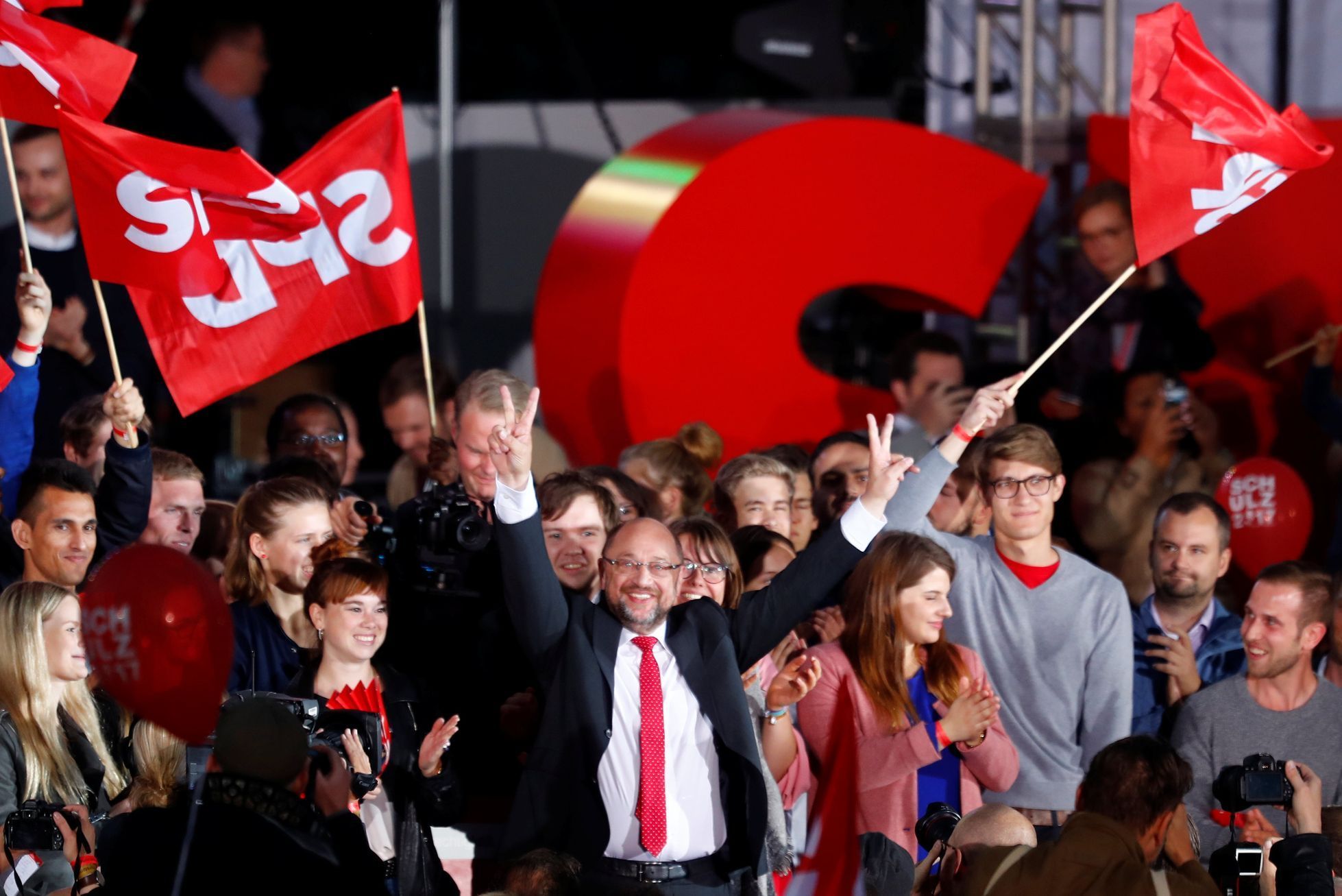 Martin Schulz - poslední předvolební mítink v Berlíně