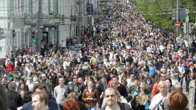 Květnová demonstrace v Moskvě