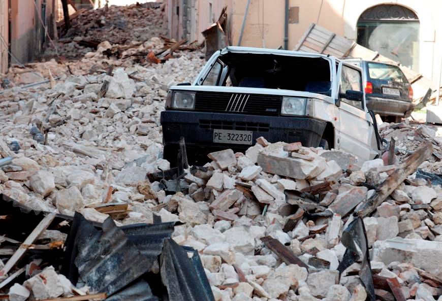 Itálie první den po zemětřesení