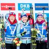 biatlon, SP 2018/2019, Pokljuka, vytrvalostní závod žen, bronzová Markéta Davidová (vpravo)