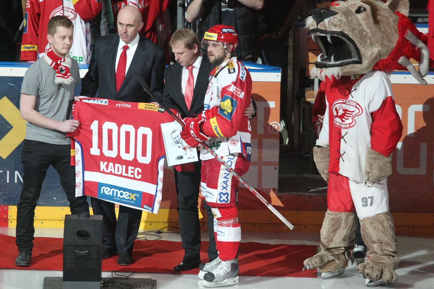Hokej, extraliga, Slavia - Kladno: Petr Kadlec, 1000. zápas