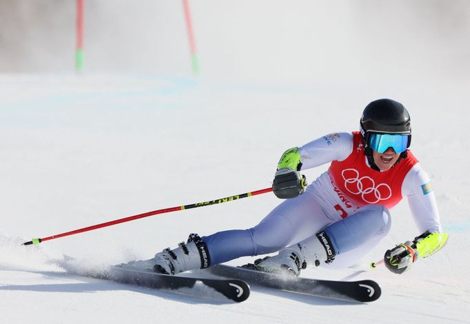 Švédská lyžařka Sara Hectorová během 1. kola obřího slalomu na olympiádě v Pekingu.