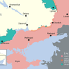 2. dubna 2023: Mapa bojů na Ukrajině
