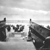 Handout photo of U.S. troops wading ashore from a Coast Guard landing craft at Omaha Beach during the Normandy D-Day landings near Vierville sur Mer