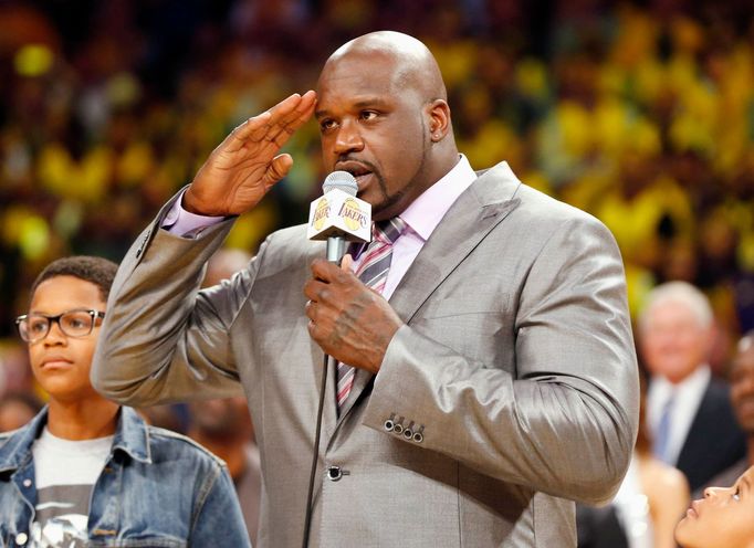 Legenda L.A. Lakers Shaquille O´Neal asistuje při vyřazení svého čísla ze sady dresů Lakers