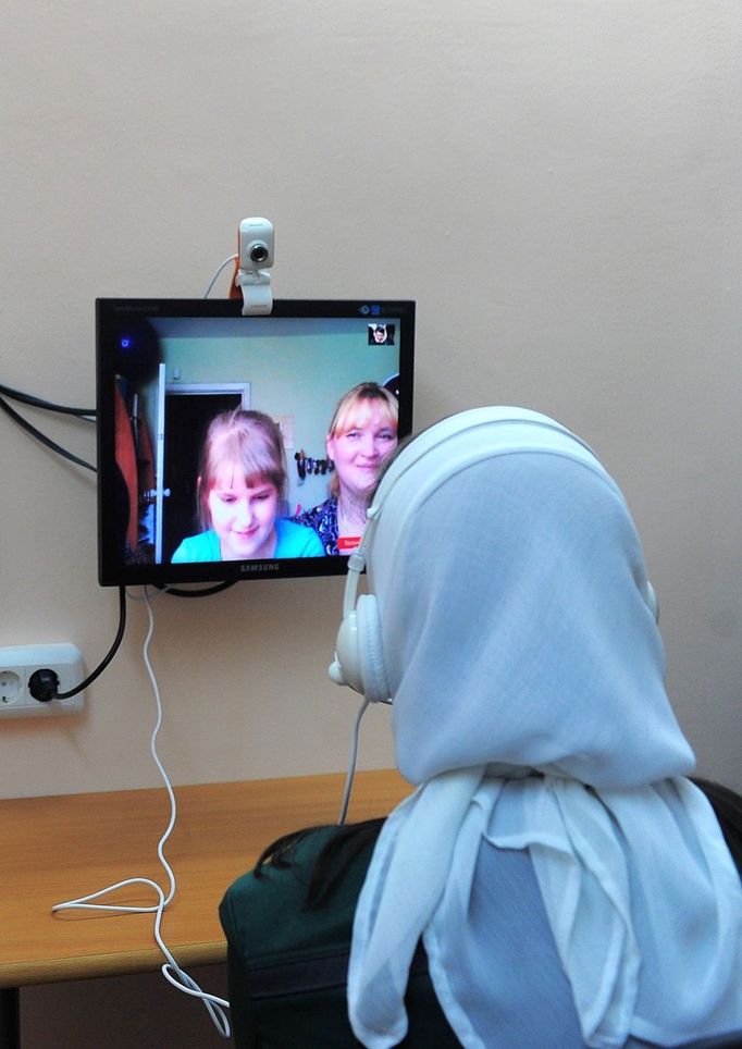 Ivanovo Region prison colony for convicted women IVANOVO REGION, RUSSIA. APRIL 25, 2012. A convicted woman makes a video calls to her relatives at Women's Prison Colony No3 of the Ivanovo Region branch of the Russian Federal Service of Execution of Sentences (UFSIN), seen through an open window.