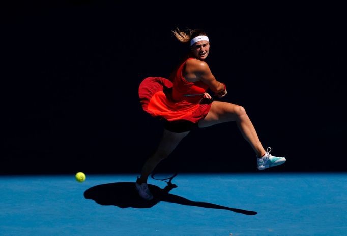 Australian Open 2022: Aryna Sabalenková v utkání třetího kola.