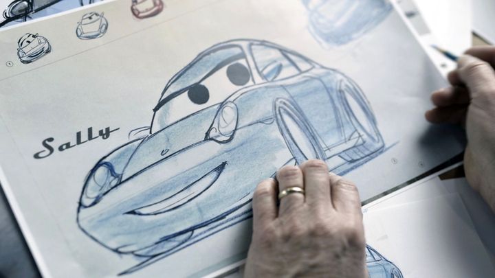 Sally z filmu Auta vznikne v životní velikosti. Výtěžek z prodeje pomůže Ukrajině; Zdroj foto: Porsche