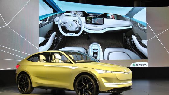 Prototyp Škoda Vision E při předpremiéře v Šanghaji.