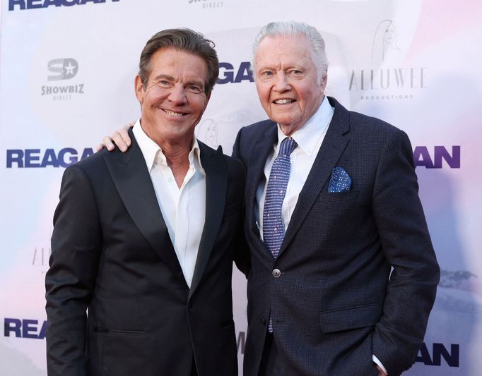 Herci Dennis Quaid a Jon Voight na premiéře filmu Reagan.