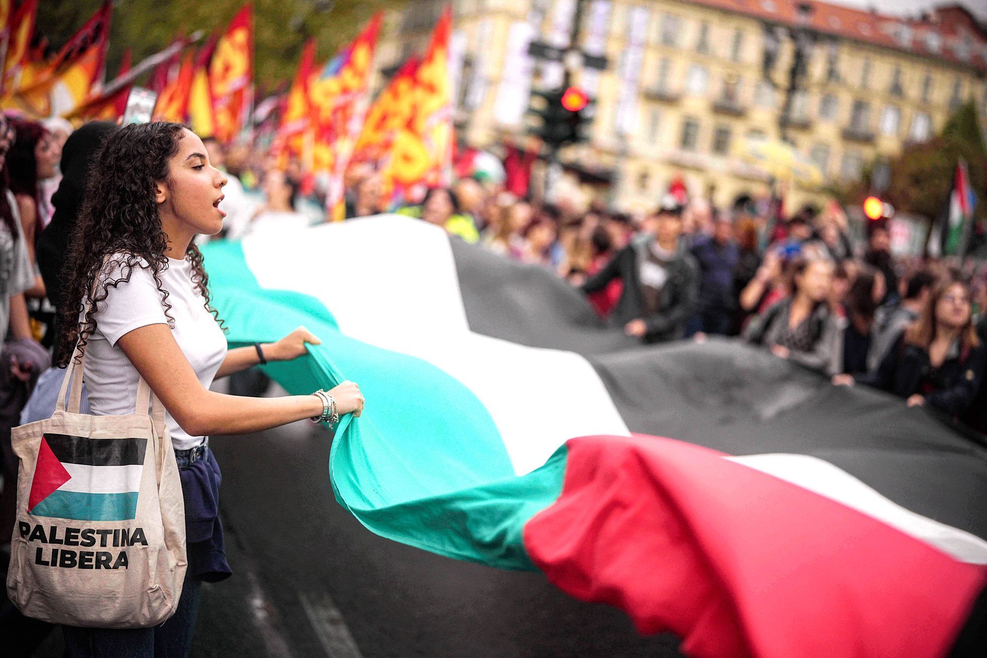 Itálie, Palestina, Gaza, protest, studenti, bojkot, Izrael, dělníci, doprava