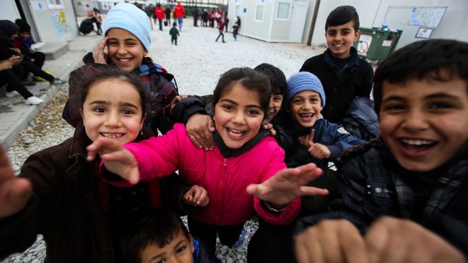 Dětští uprchlíci v Makedonii.