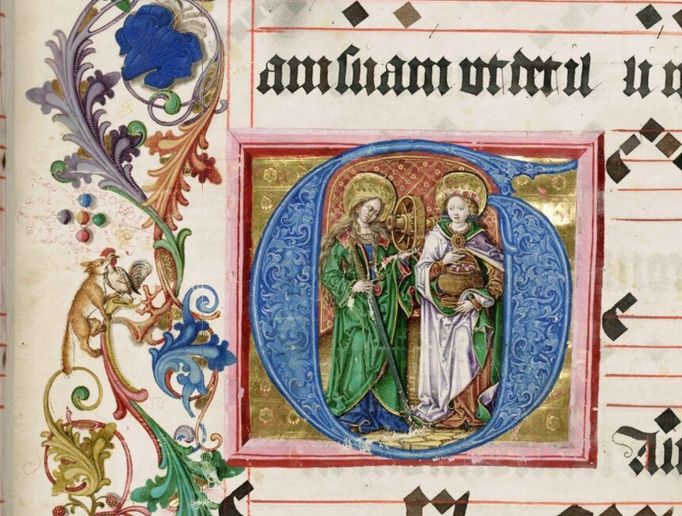 Bohatě iluminovaný rukopis graduál loucký pochází z roku 1499.