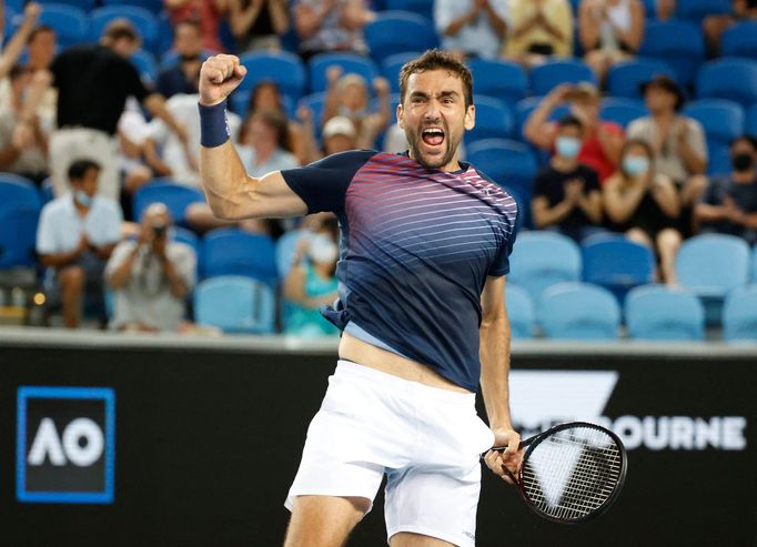 Australian Open 2022: Marin Čilič v utkání třetího kola.