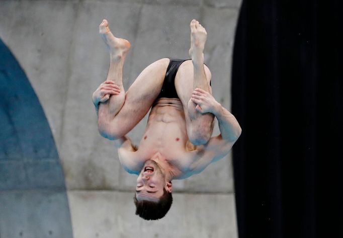 Diving - FINA Diving World Cup 2021 and Tokyo 2020 Olympics Aquatics Test Event - Tokyo Aquatics Centre, Tokyo, Japan - May 6, 2021 Britain's Daniel Goodfellow in action