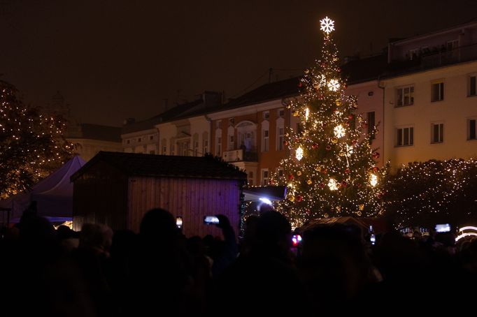 Vánoční stromky, česká města, 2022