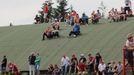 Petr Švancara se v sobotu rozloučil na legendárním fotbalovém stadionu Za Lužánkami se svojí kariérou. Na exhibici dorazily desetitisíce lidí.