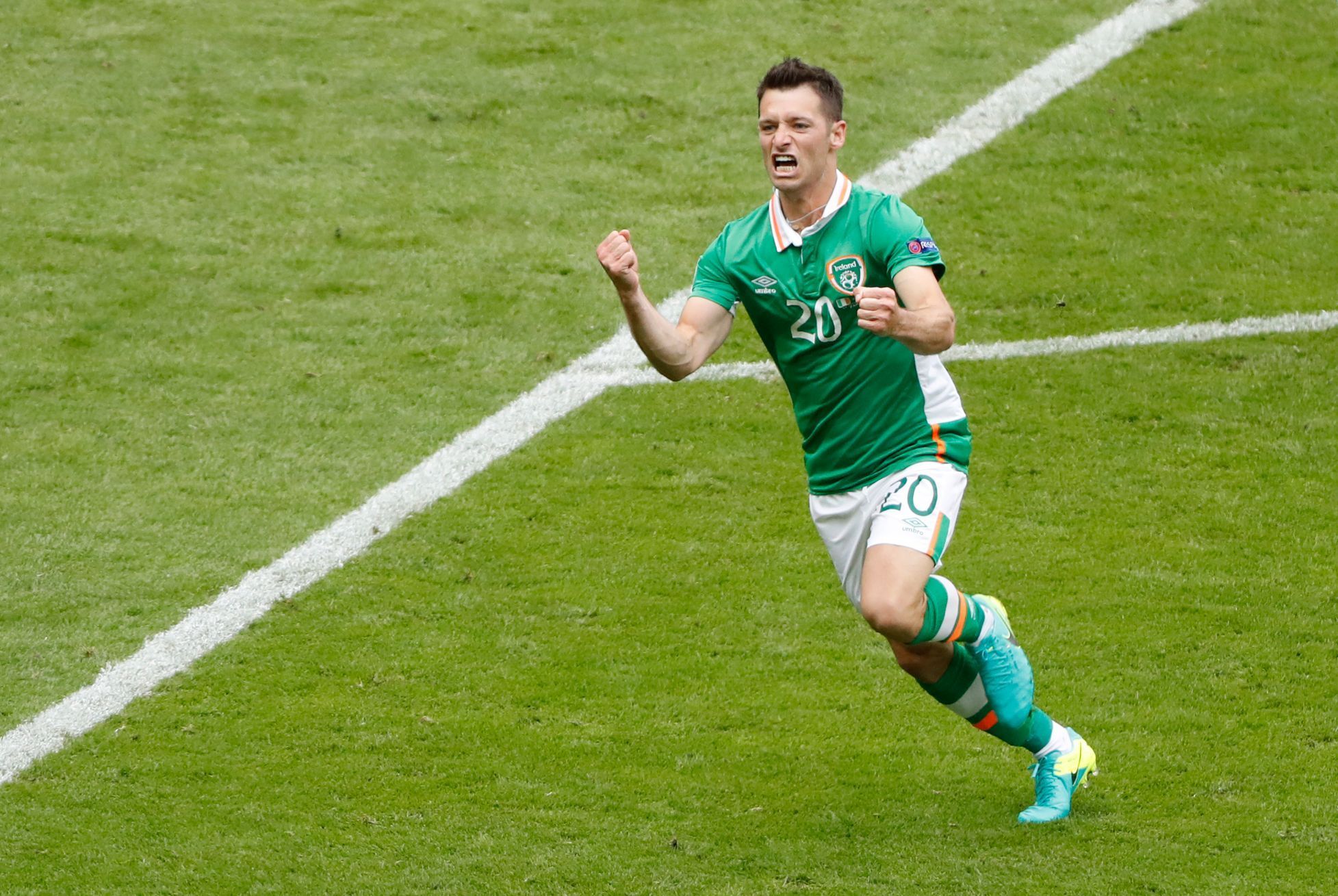 Euro 2016, Irsko-Švédsko: Wes Hoolahan slaví gól na 1:0