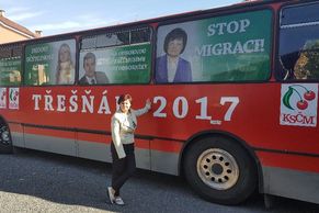 Volební autobus KSČM Třešňák 2017