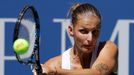 Karolína Plíšková ve čtvrtfinále US Open 2016 s Anou Konjuhovou.