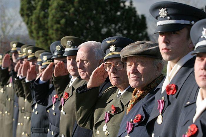 Slavnostní nástup ke Dni veteránů na Vítkově