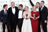 Jonathan Sehring, Ellar Coltrane, Cathleen Sutherland, Patricia Arquette, Ethan Hawke, a John Sloss z filmu Chlapectví, který získal při udílení britských filmových cen BAFTA cenu za nejlepší film.