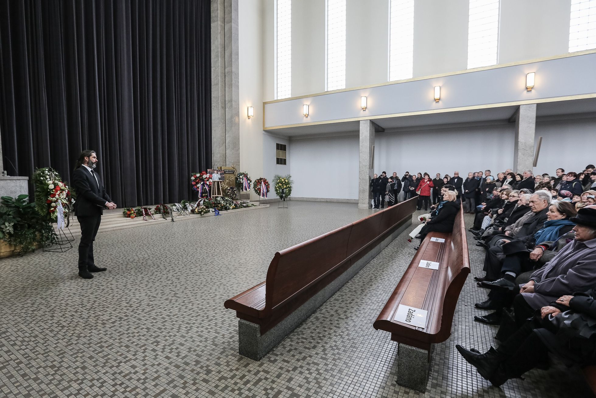 Pohřeb režiséra Václava Vorlíčka, krematorium Strašnice, Praha, 12. 2. 2019