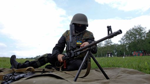 Výcvik domobrany v Donbasu.