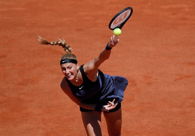 Petra Kvitová v zápase prvního kola French Open 2021