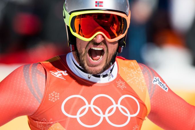 Aksel Lund Svindal ve sjezdu na ZOH 2018