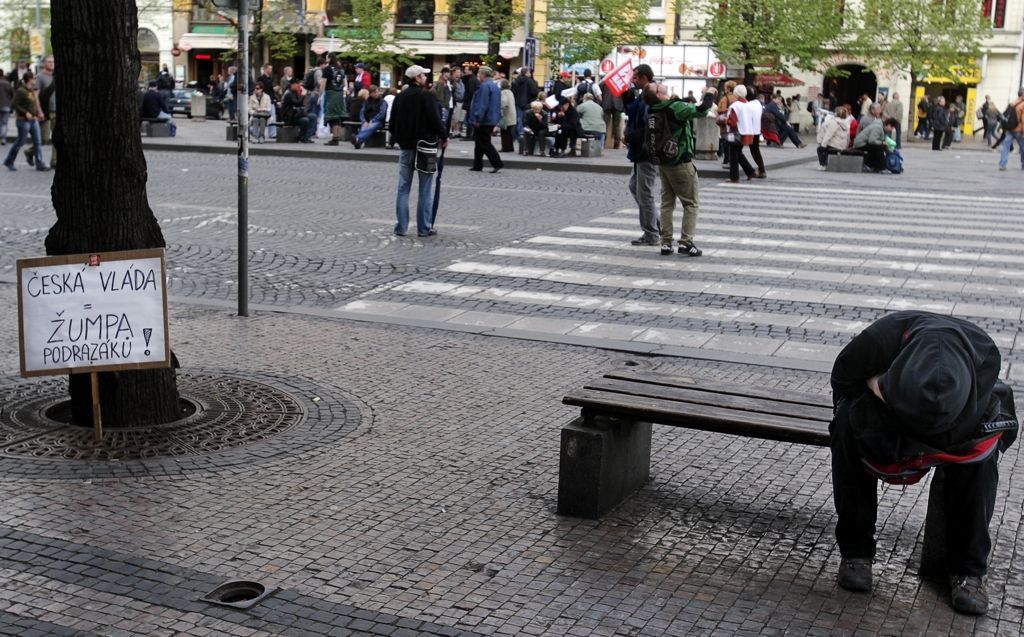 Demnstrace proti vládě na Václavském náměstí