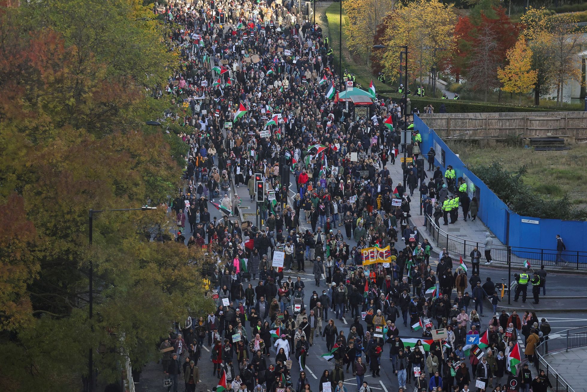 Londýn demonstrace Palestina