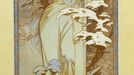 Alfons Mucha: Hiver. F. Champenois, Paříž, Francie, 1896, barevná litografie.