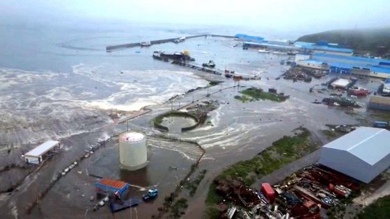 Evakuace v náklaďáku, vylidněné pláže, gestikulace záchranářů. Tsunami vyplašila davy