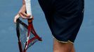 Švýcarský tenista Stanislas Wawrinka rozbil svojí raketu po prohře se Srbem Novakem Djokovičem na US Open 2012.