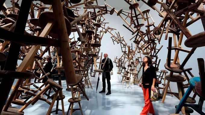 Instalace Aj Wej-weje s názvem Bang v německém pavilonu.