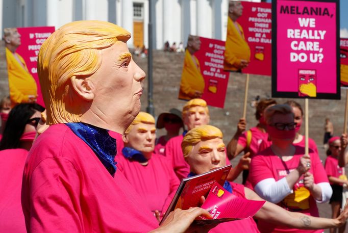 Protesty-summit amerického a ruského prezidenta Donalda Trumpa a Vladimira Putina